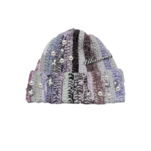 Knitted Purple Beanies