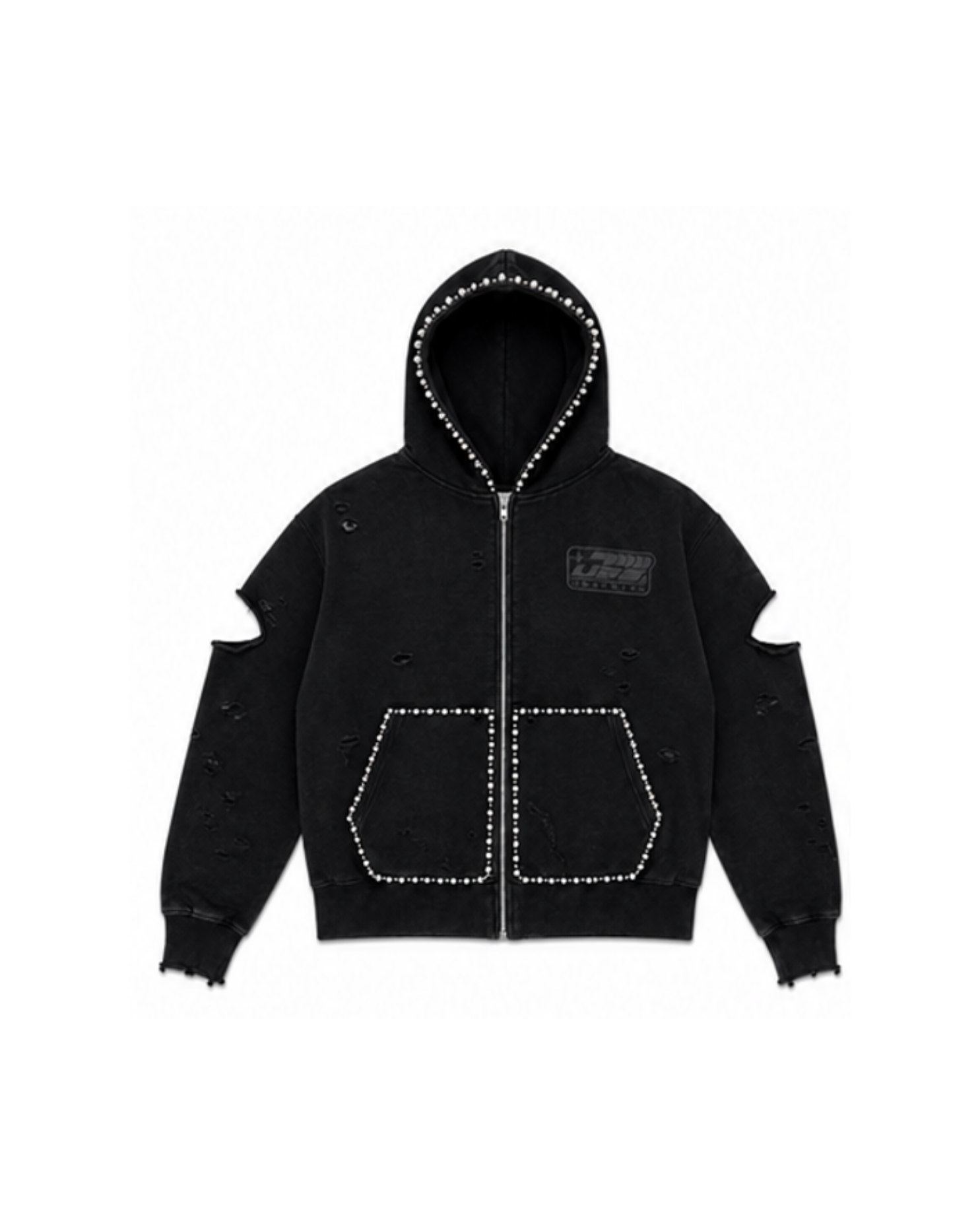 Black hoodie pearls