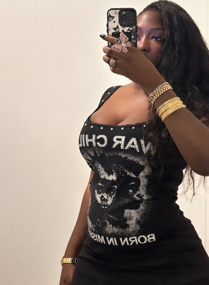 War child dress rhinestone