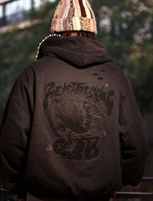 Black hoodie pearls