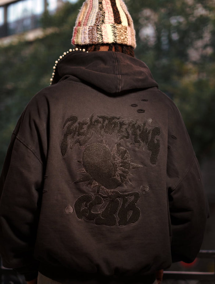 Black hoodie pearls