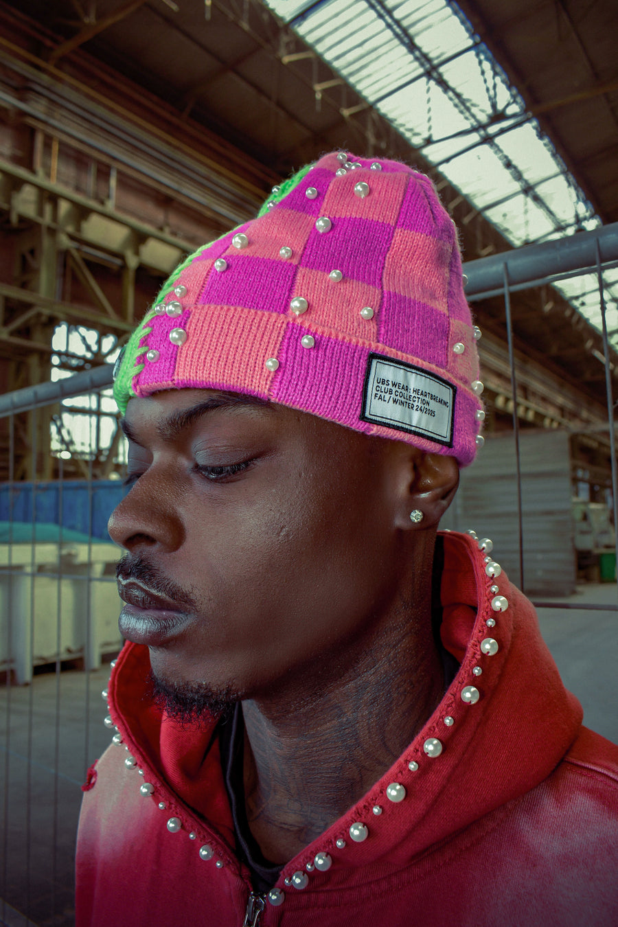 Green Purple Beanie.