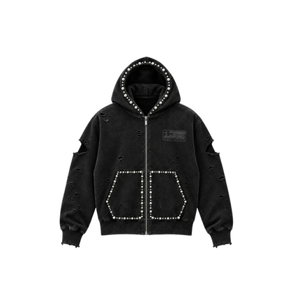 Black hoodie pearls