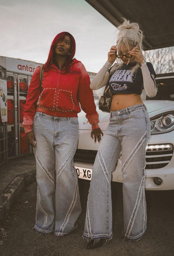 Strass Jeans Oversized